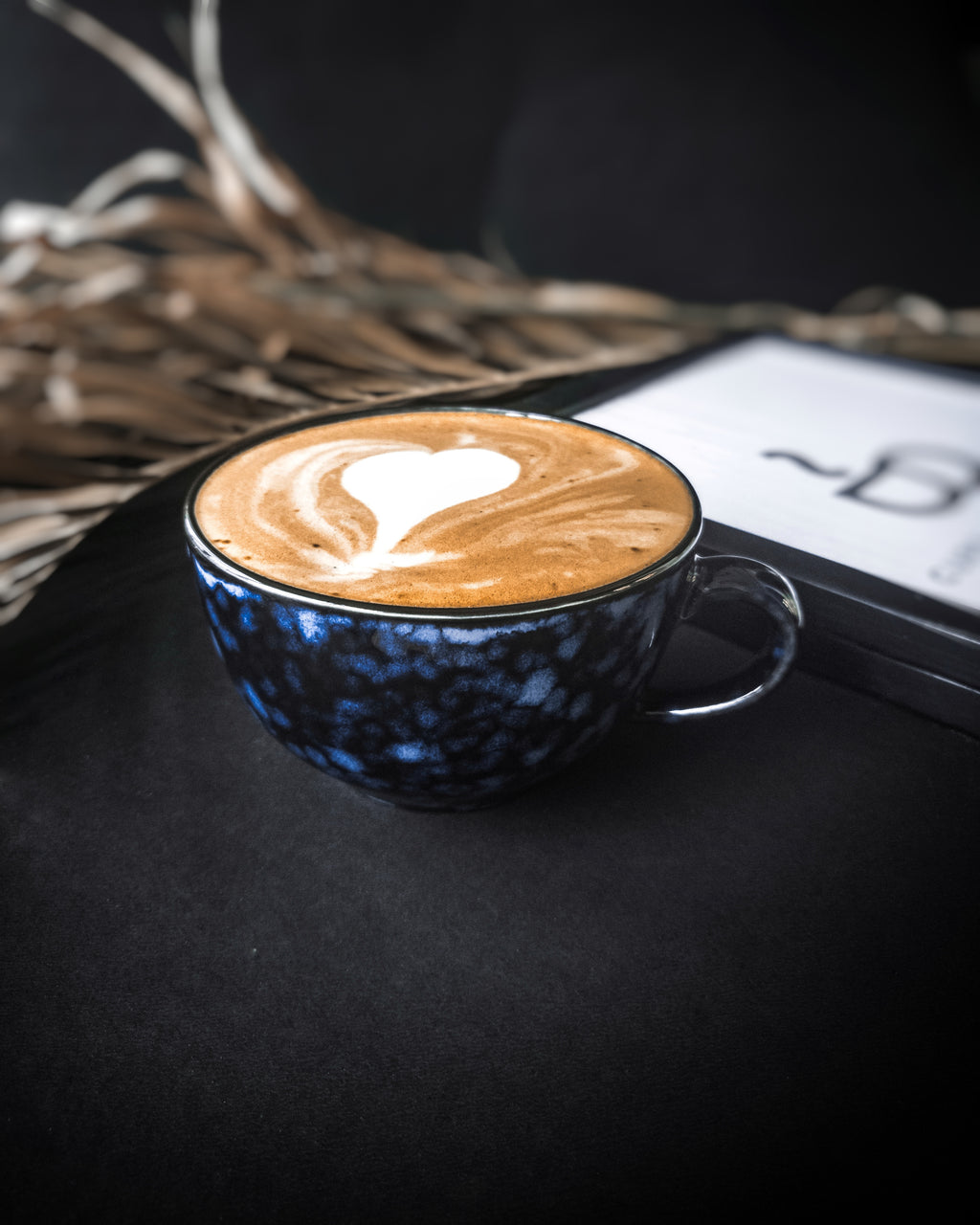 Cups Of Magik Abstract blue Large Latte Cup