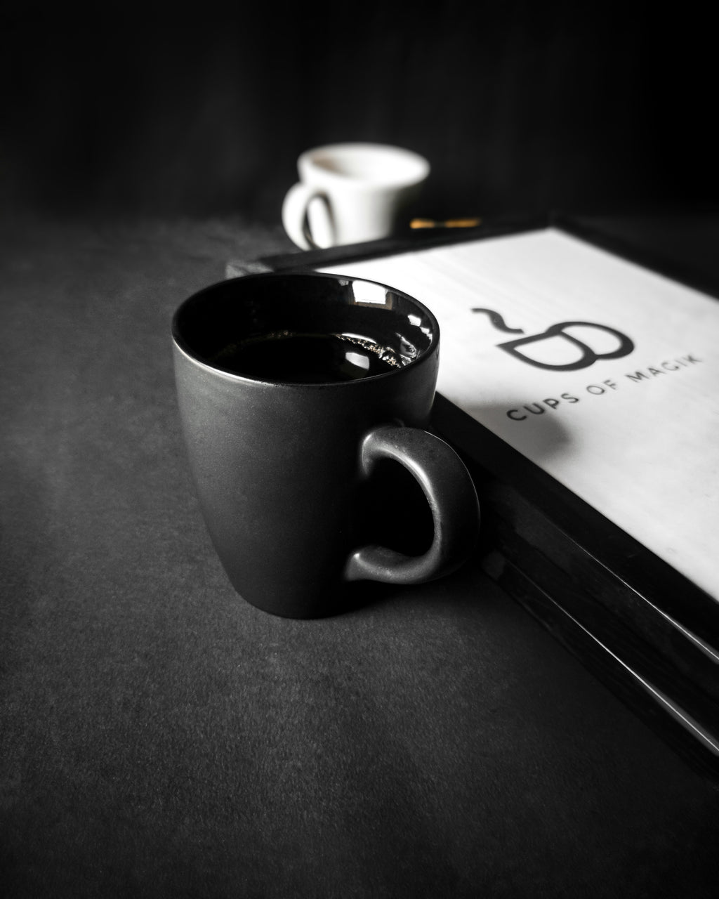 Cups of Magik Minimal Matte Black Coffee Mug