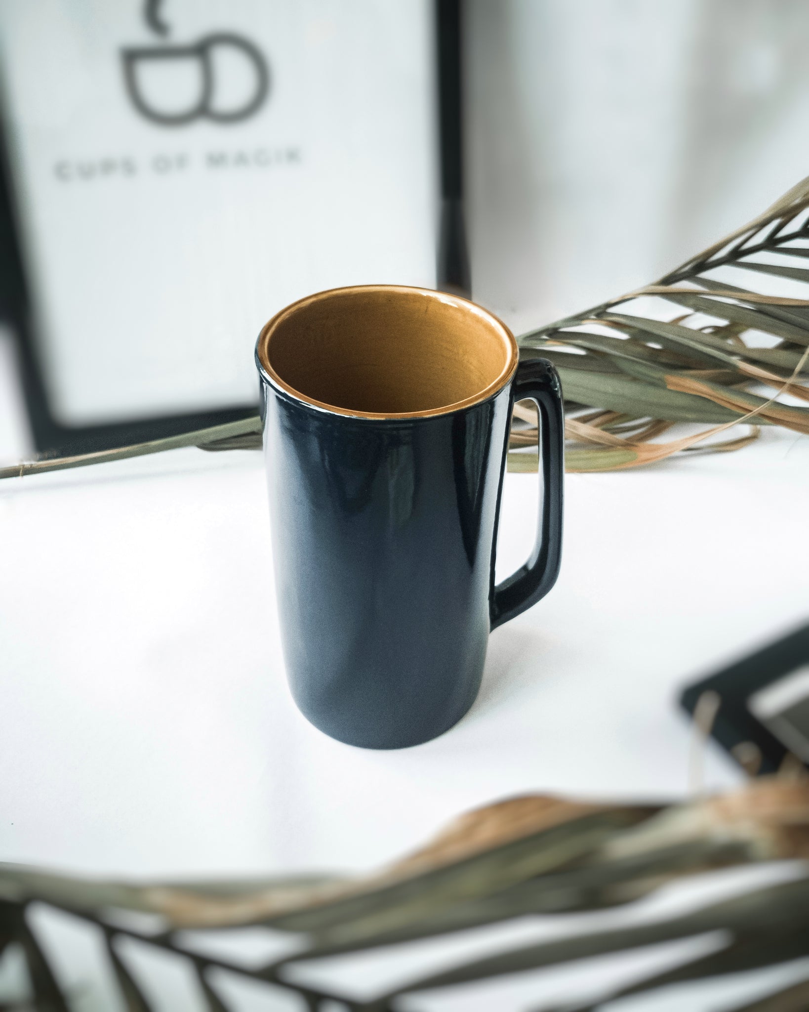 Cups of Magik Prussian blue and Tan Xtra Large Mug