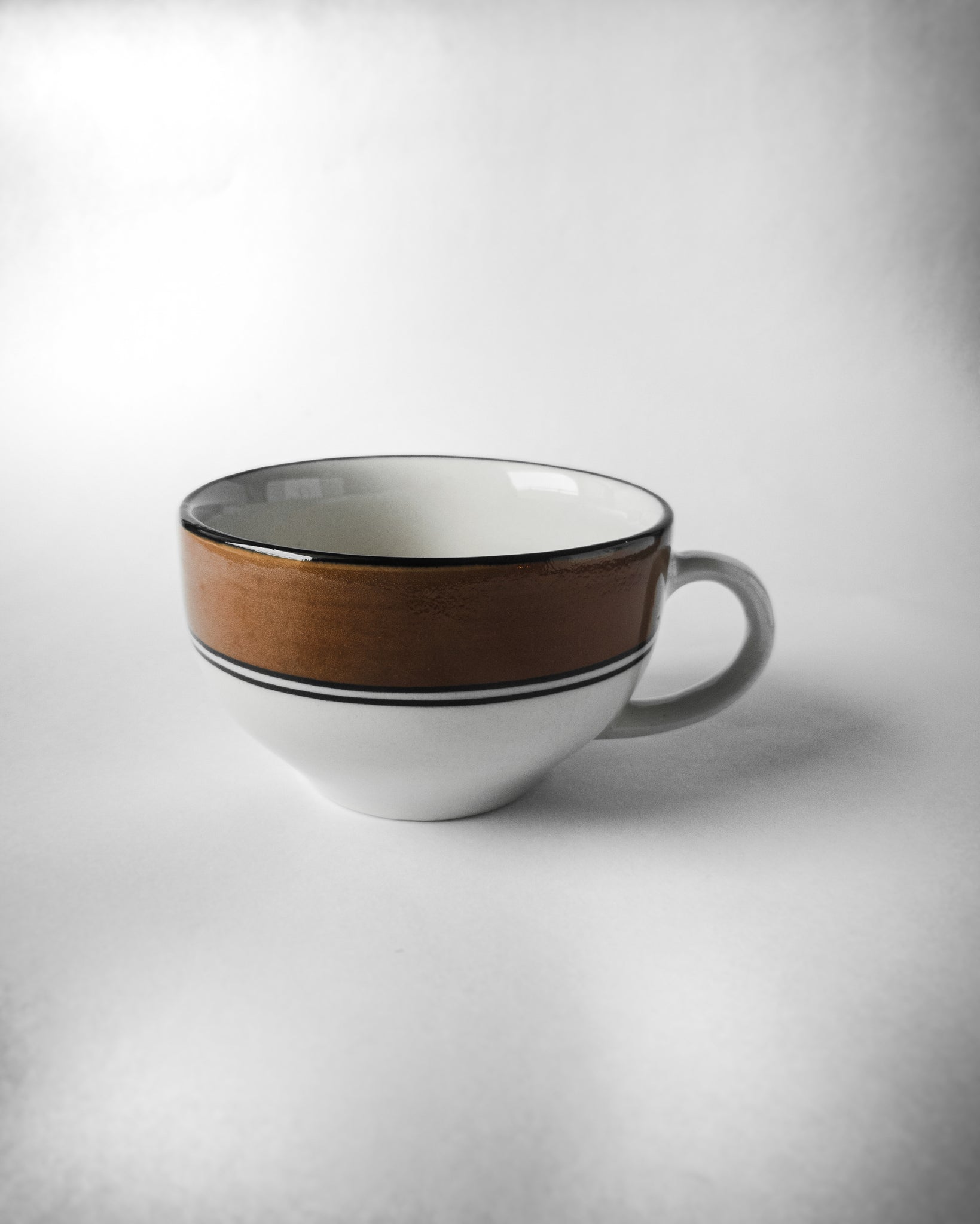 Cups Of Magik Off White Brown striped Large Latte Cup