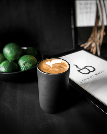 Cups Of Magik Minimalist Matte Black Glass
