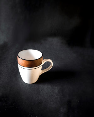 Cups of Magik Off-white Brown Striped Coffee Mug
