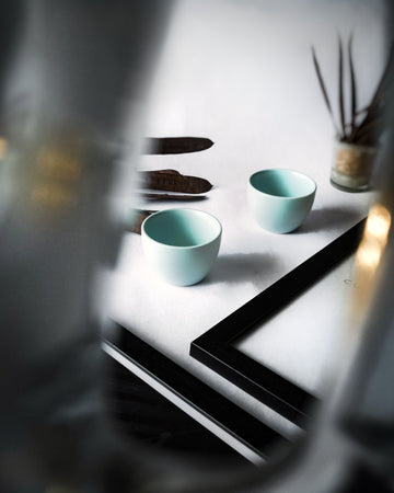 Cups of Magik Pastel pale Aqua Matte Espresso Cup(Set of 2)