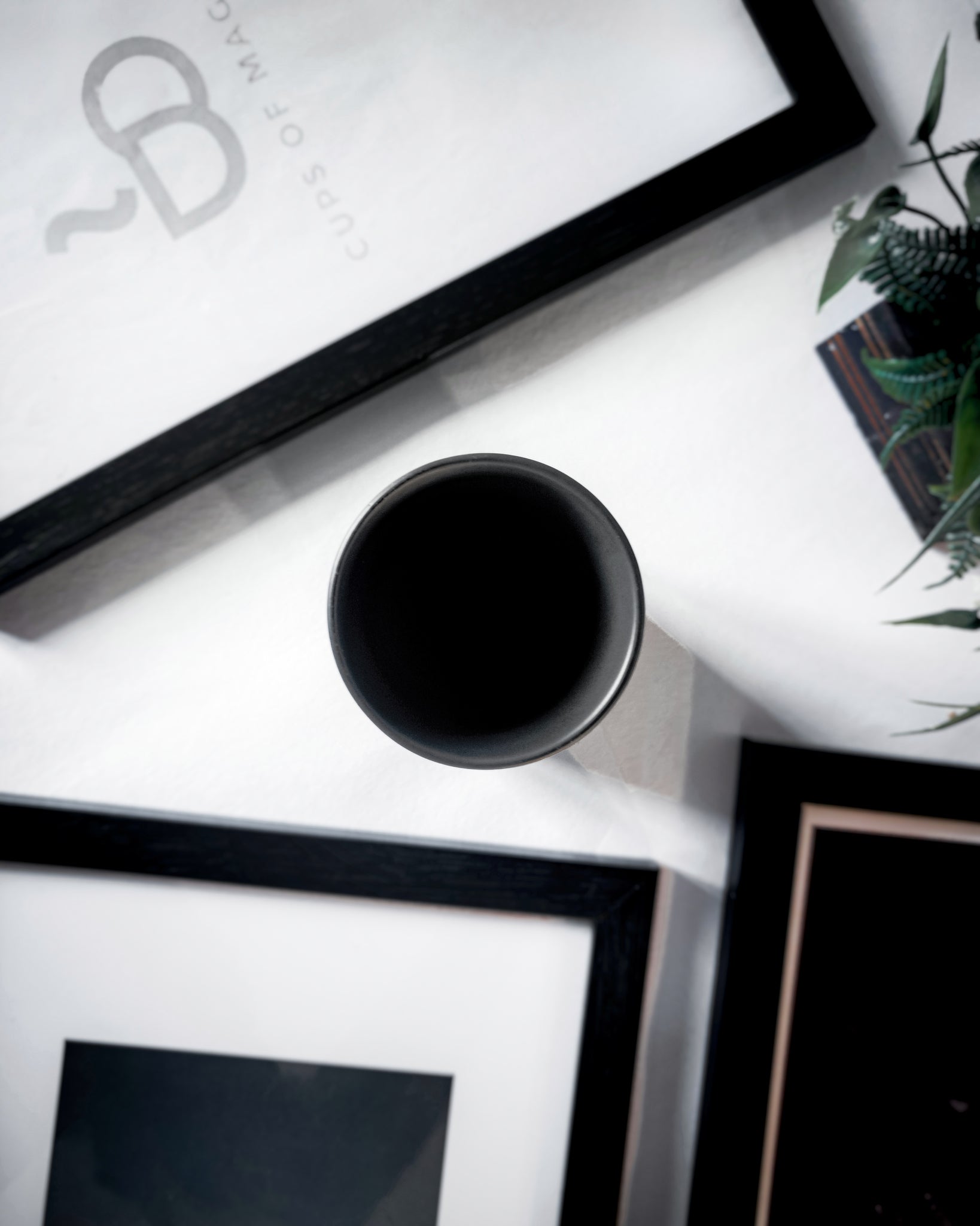 Cups Of Magik Minimalist Matte Black Glass