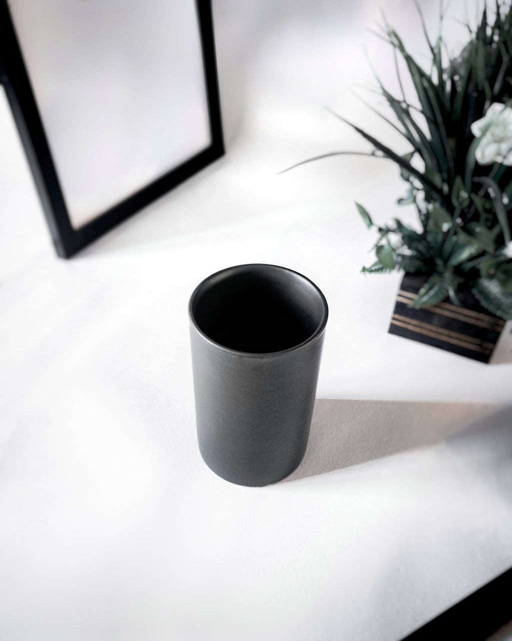 Cups Of Magik Minimalist Matte Black Glass