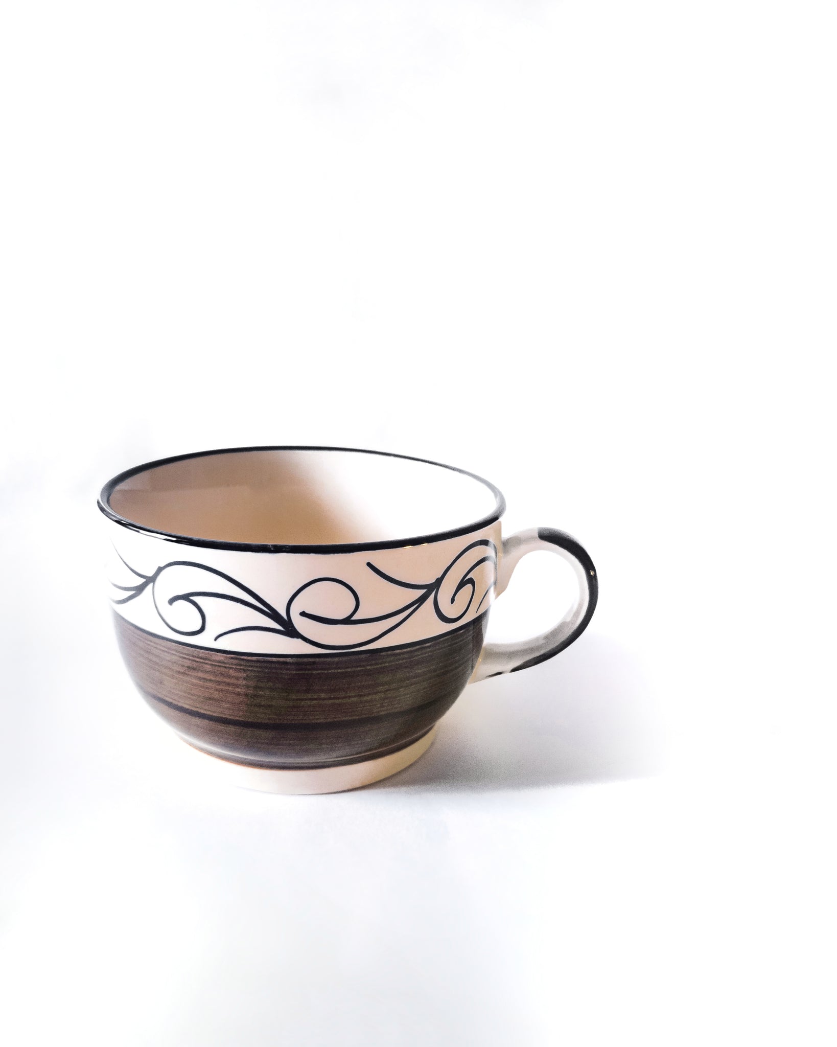 Cups Of Magik Dark Brown Wave Large Latte Cup