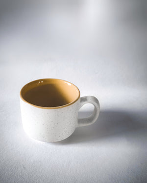 Cups Of Magik Day Star matte Textured espresso/Tea Cup with Goldenrod Yellow Insert(Set Of 2)