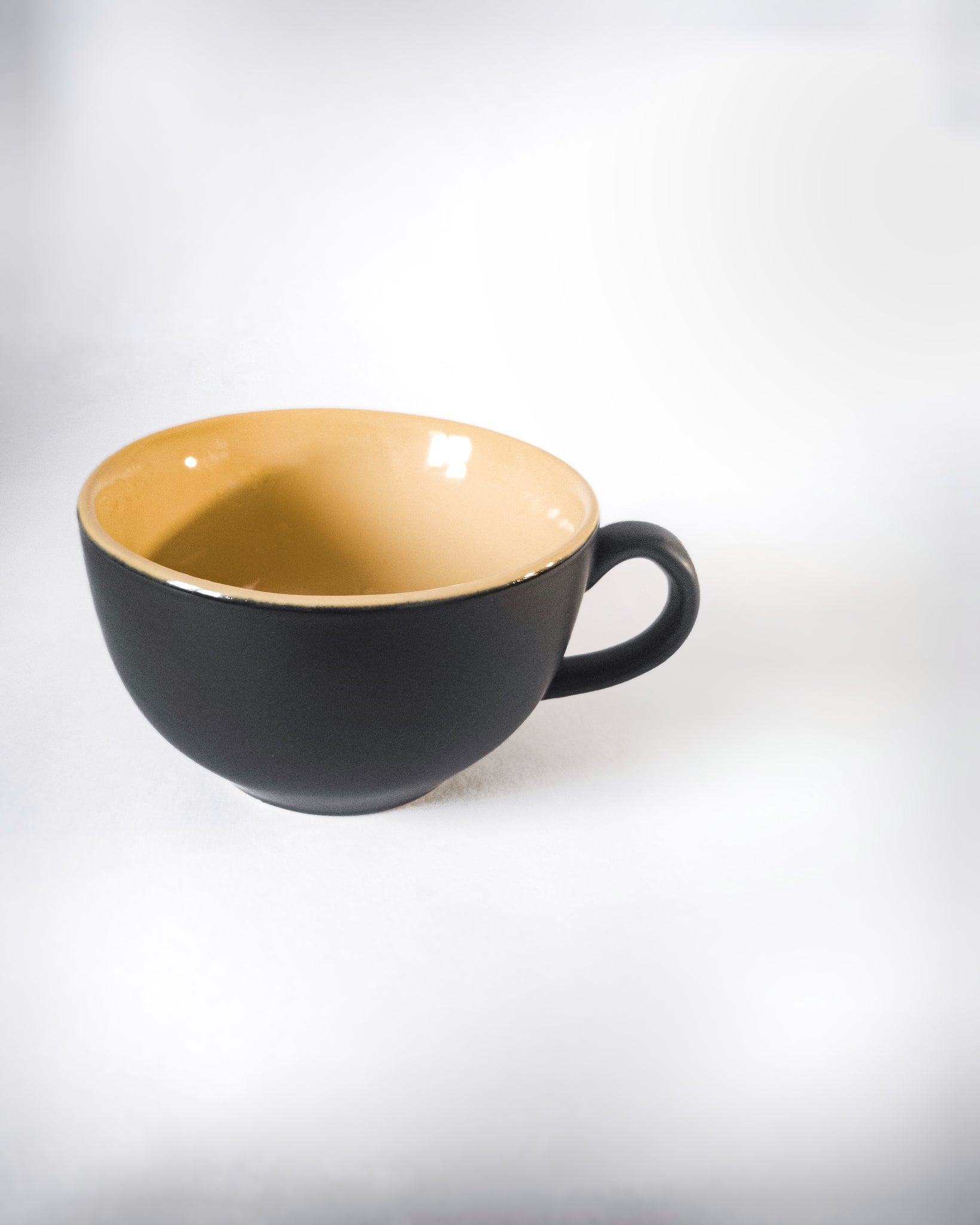 Cups Of Magik Matte Black Large latte Cup(Goldenrod Yellow Insert)