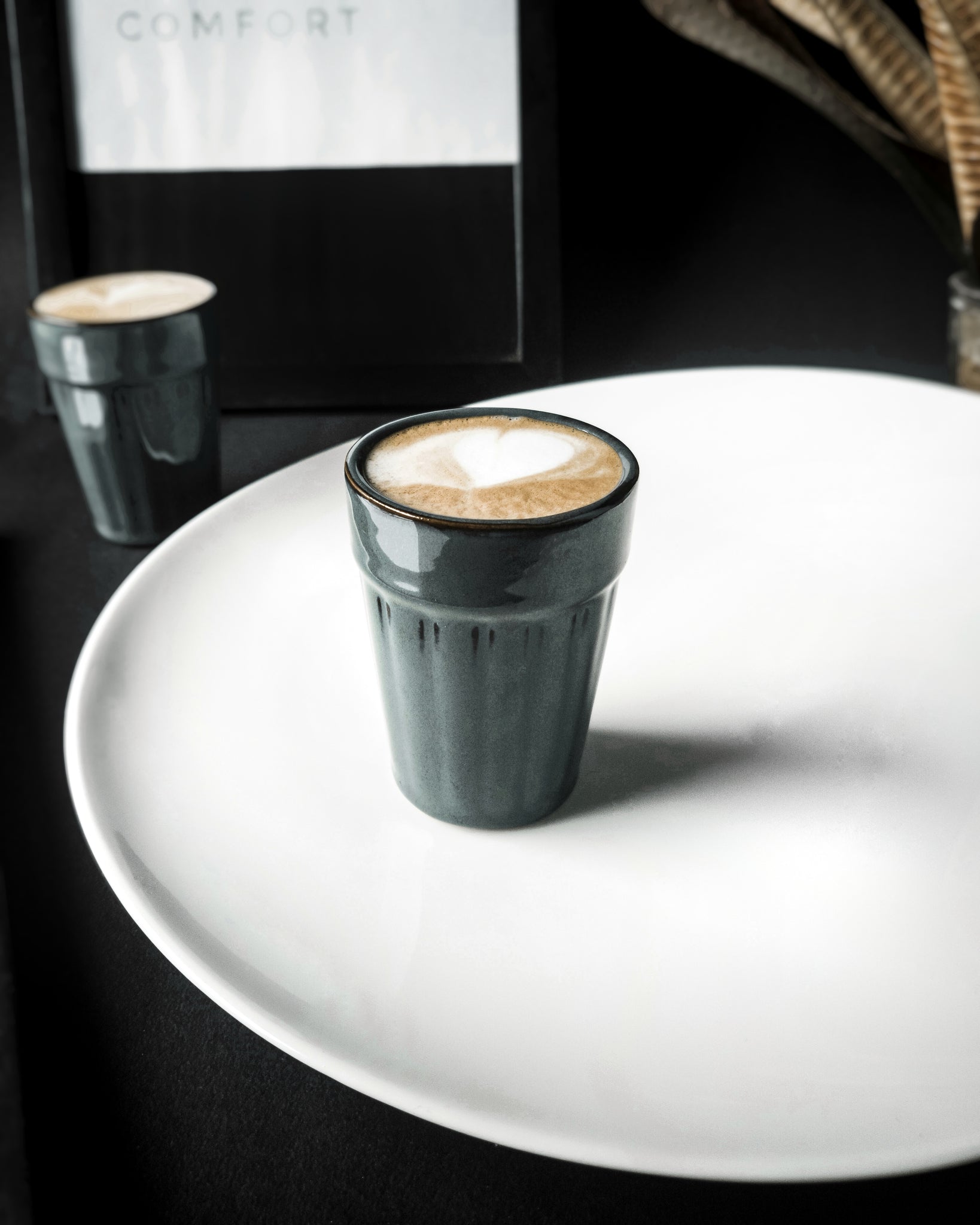 Cups Of Magik Abstract Grey espresso/ Tea Glasses(Set of 2)