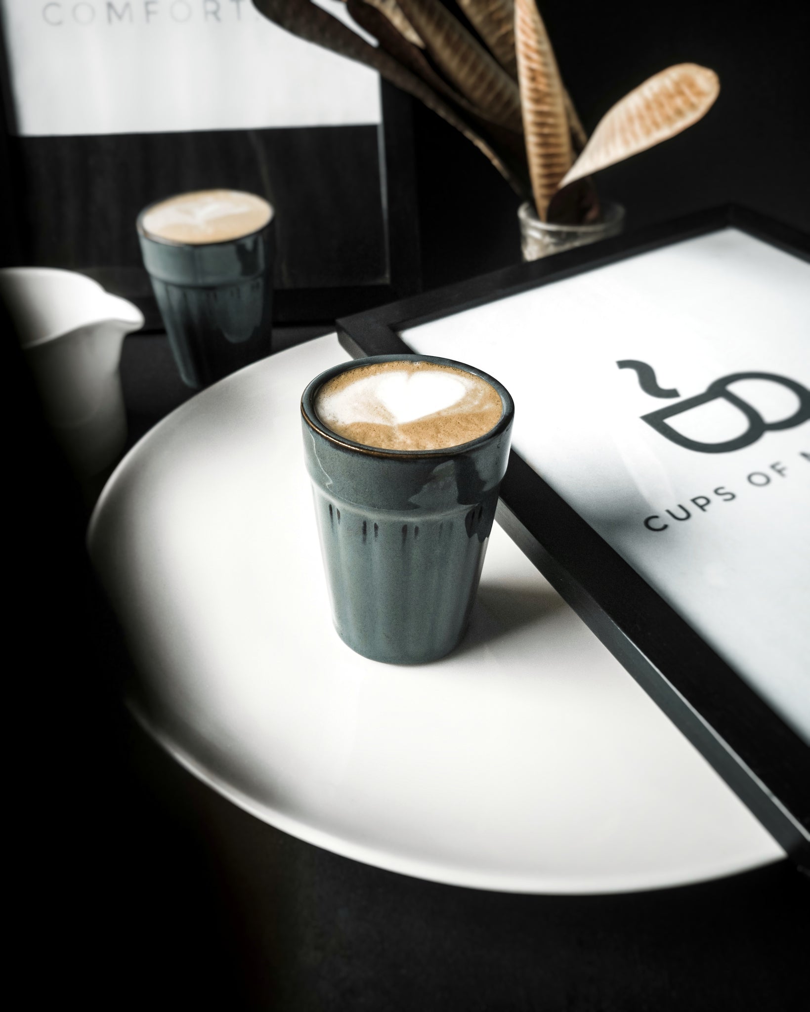Cups Of Magik Abstract Grey espresso/ Tea Glasses(Set of 2)